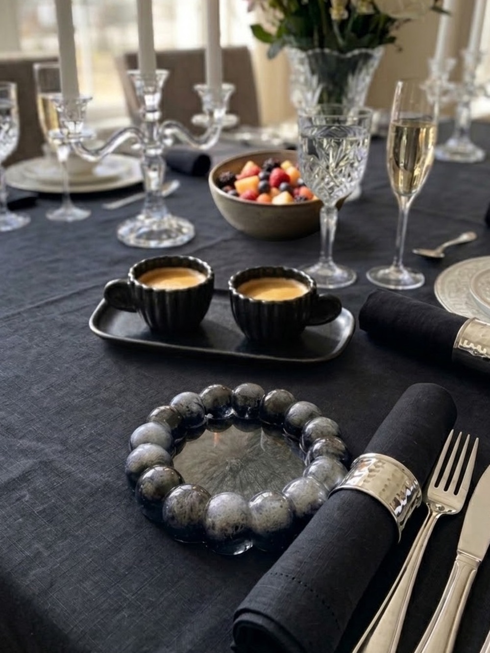 NORE’S NOVELTIES Single Handcrafted Decorative Bubble Coaster “SILVER FIRE”